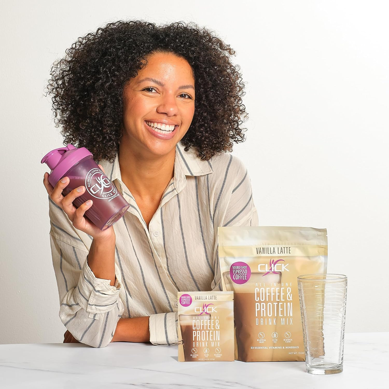 Click Coffee Protein Powder | Double Shot Espresso | 16G Protein | 23 Essential