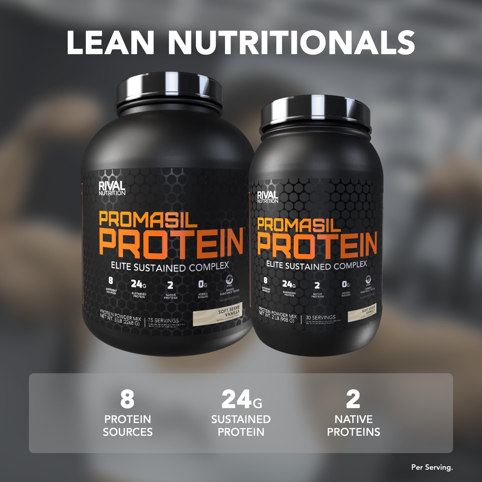 Rival Nutrition Promasil Protein Powder Soft Serve Vanilla I 5 Lb 75 Servings I