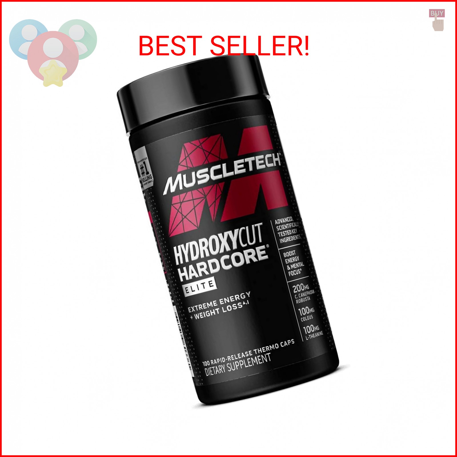 Hydroxycut Hardcore Elite – Energy & Metabolism Support for Men & Women – 270 mg