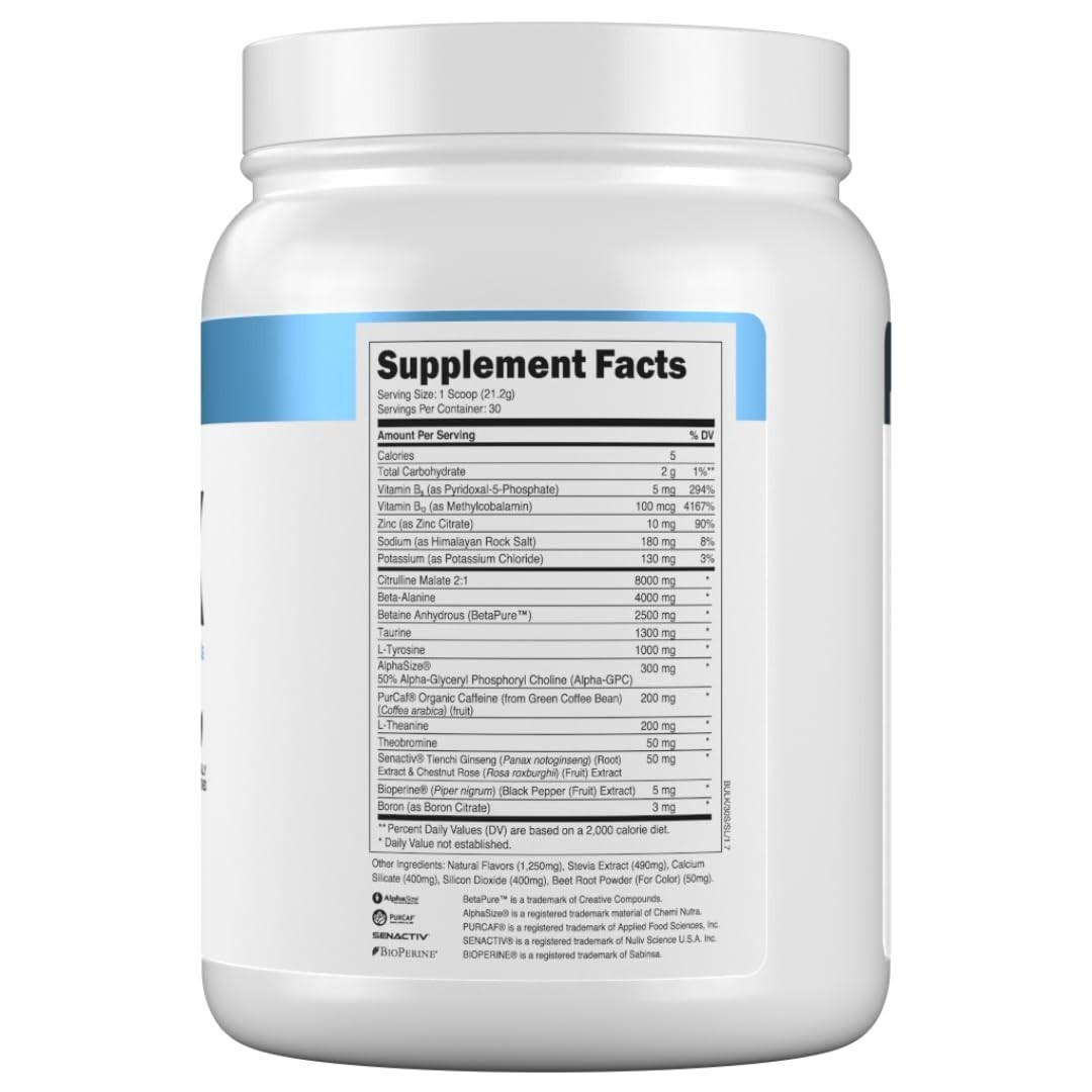 Naturally Sweetened Pre Workout Powder for Muscle Building & Strength – 30 Servi