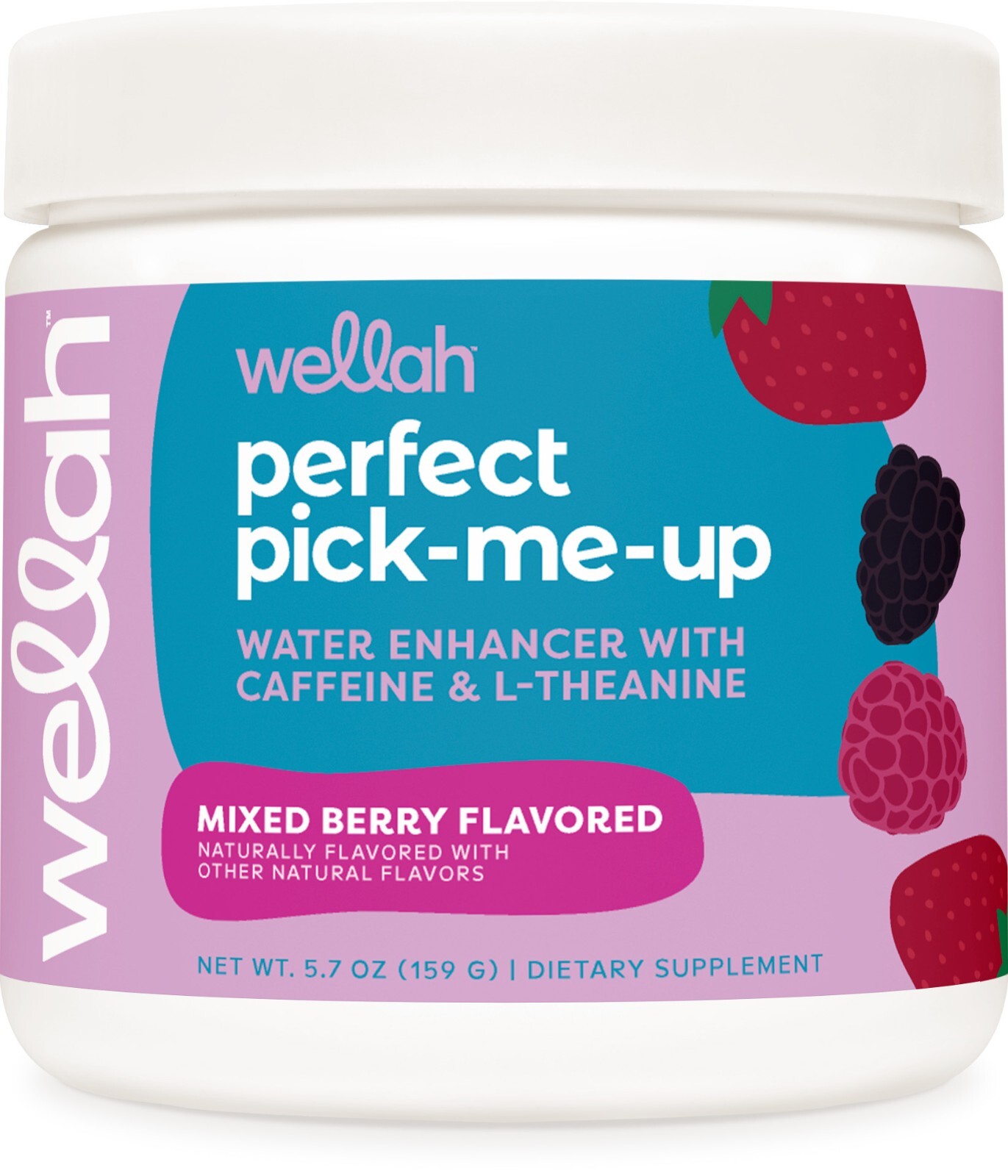 Wellah Perfect Pick-Me-Up (Mixed Berry) 30 Servings – Energy Boost Drink Mix