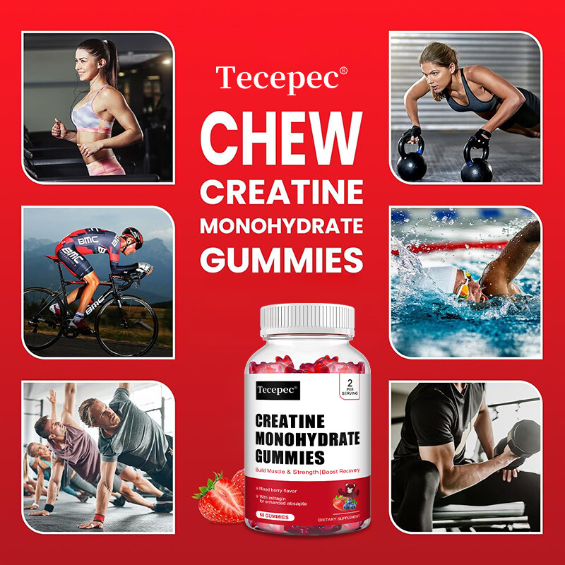 Creatine Monohydrate Gummy Energy Enhancement Improves Muscle