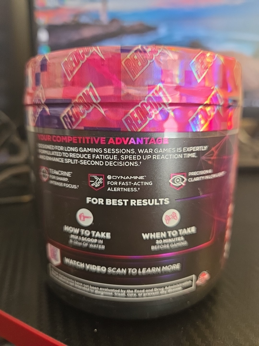 RARE Redcon1 War Games Pre Workout Bubble Gum Gaming Exp 12/26 5.6 oz.