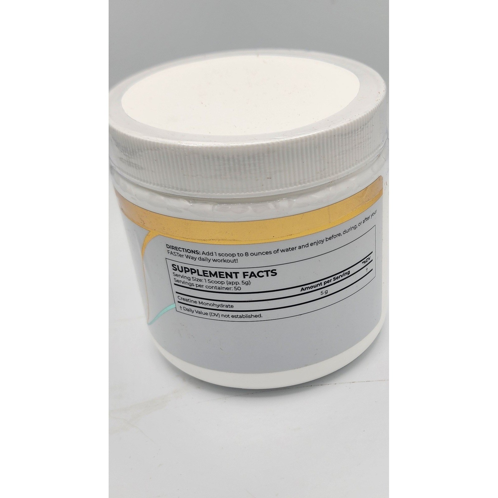 Faster Way Creatine Monohydrate Supplement 250g 8.8oz 50 Servings Vegan Non-GMO