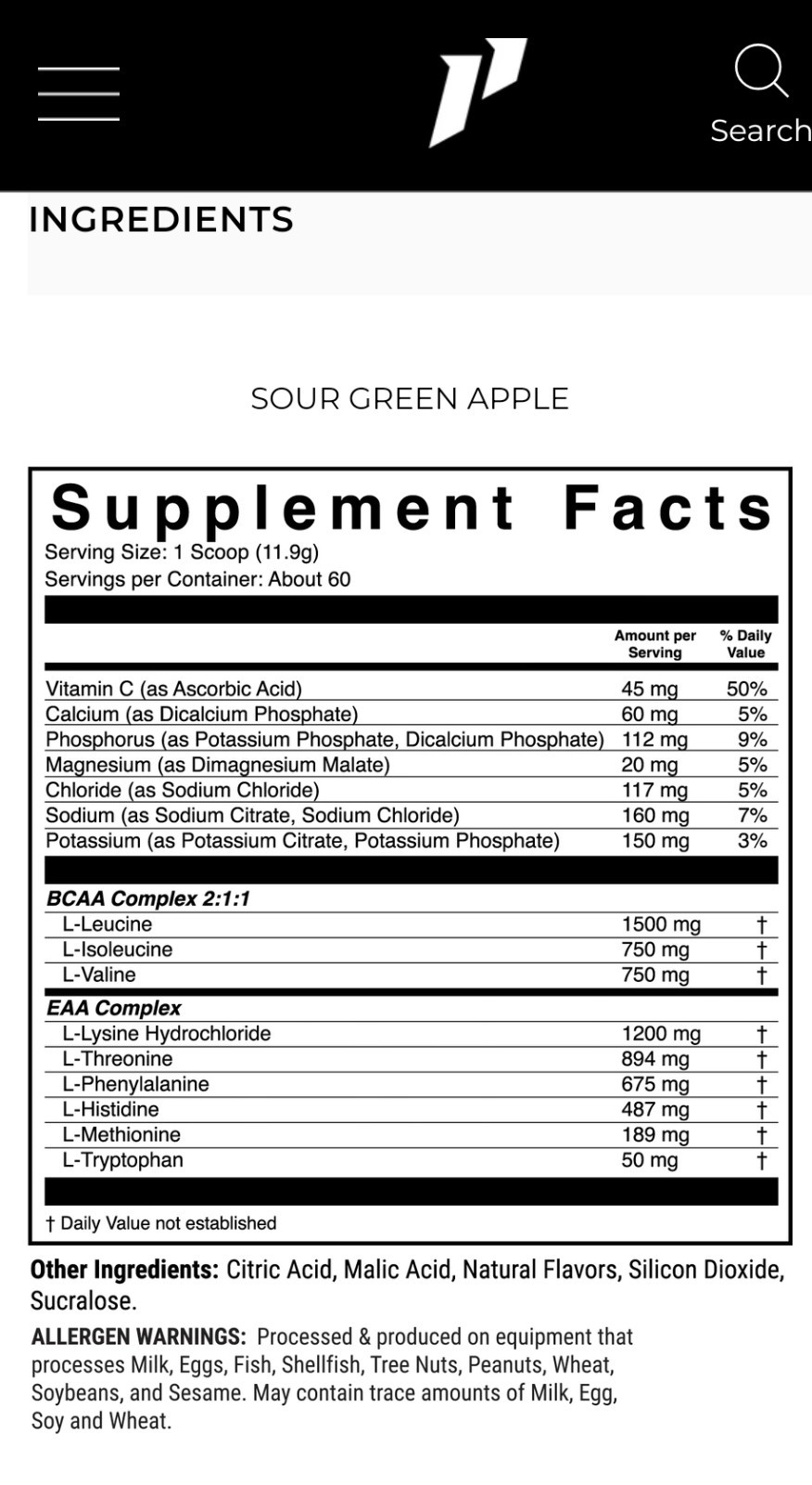 1st Phorm EAAs Sour Green Apple