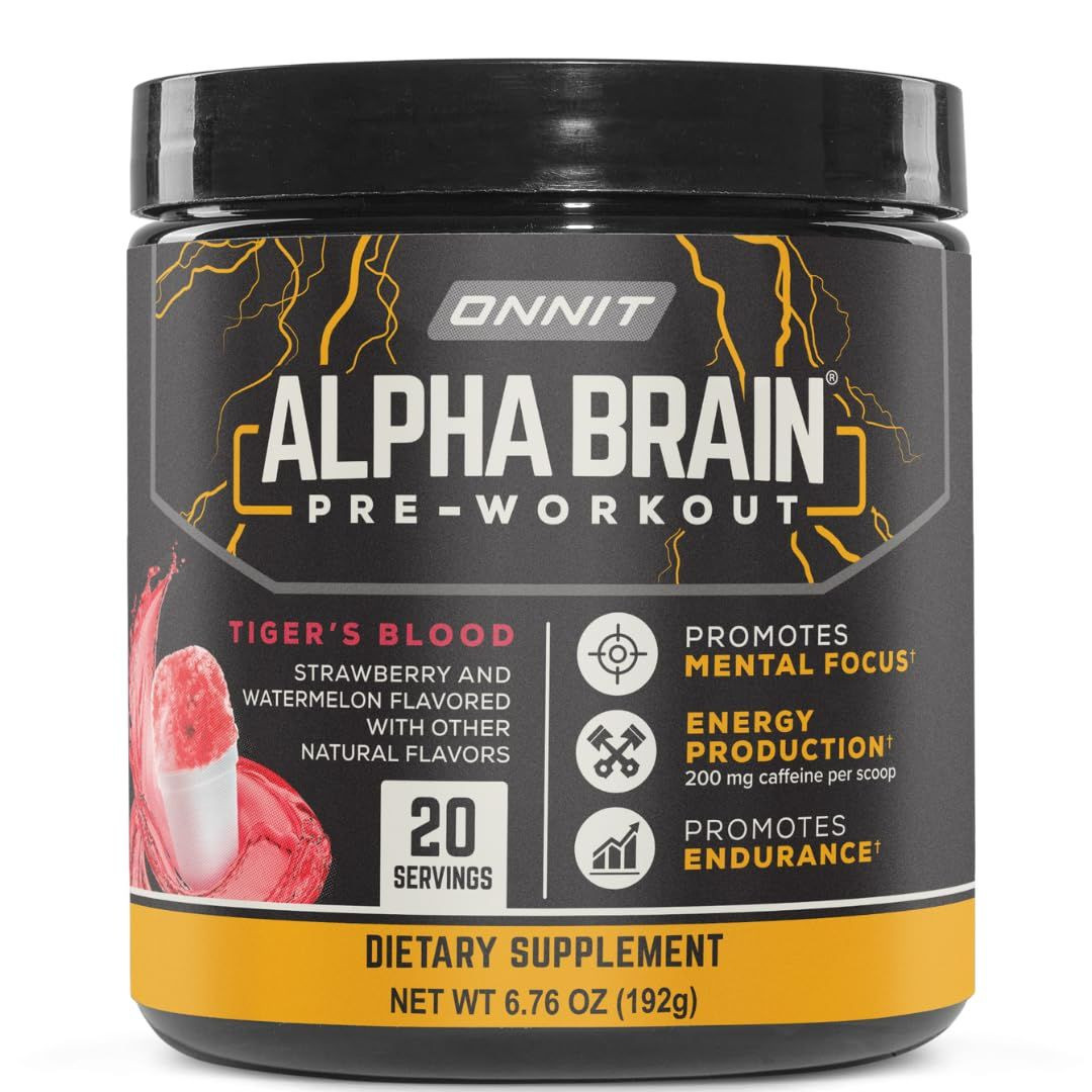 ONNIT Alpha Brain Pre-Workout Powder, IGEN™ Non-GMO 6.76 Ounce (Pack of 1)