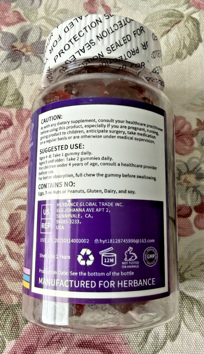 Herbance Magnesium Glycinate Gummies 500mg, High Absorption Magnesium glycinate