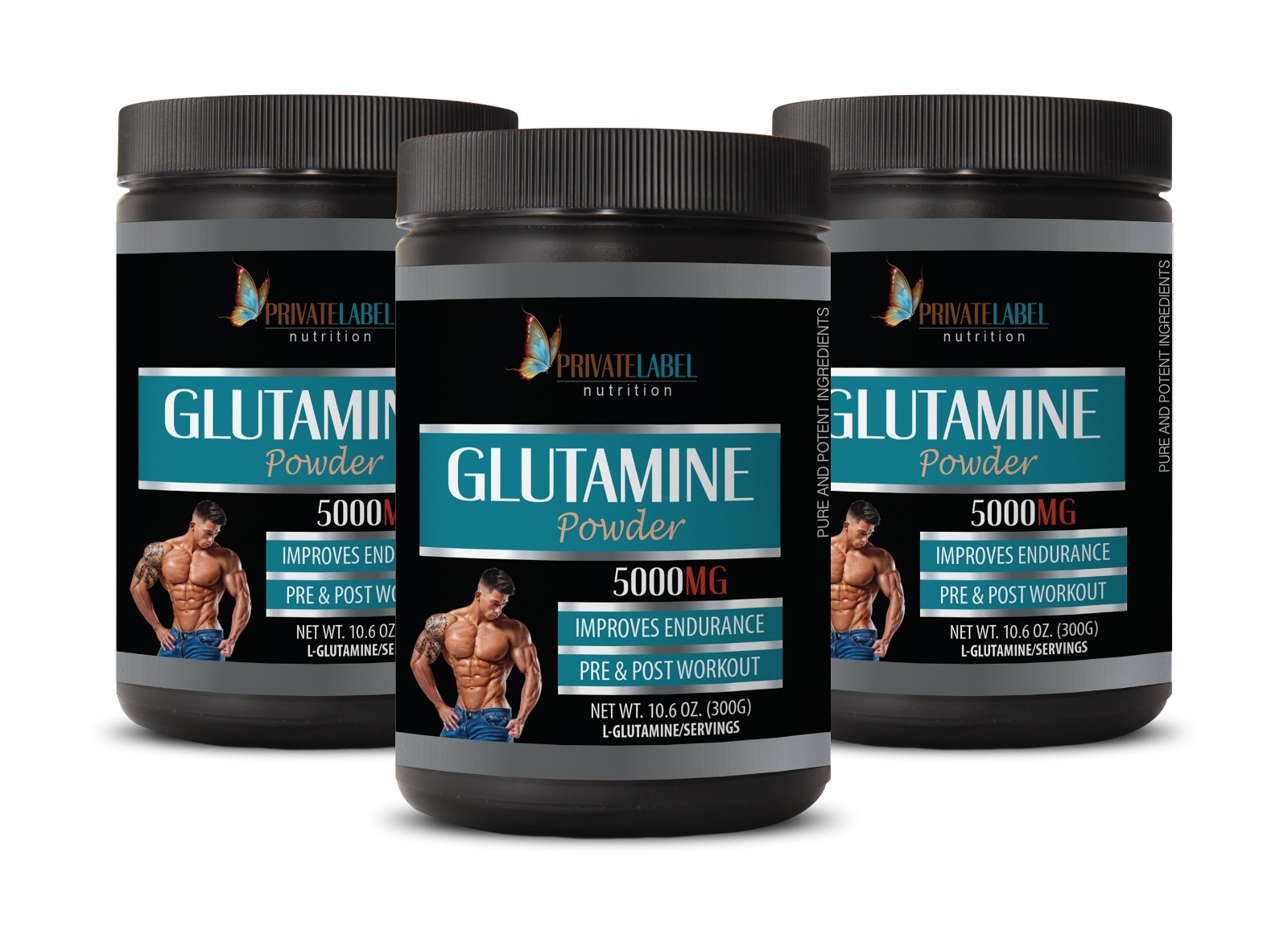 amino energy – GLUTAMINE POWDER 5000mg – bodybuilding supplements – 3 Cans
