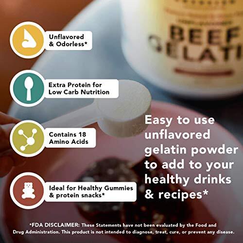 Premium Gelatin COLLAGEN Powder BEEF Grass Fed Unflavored 2.2LB AMANDEAN