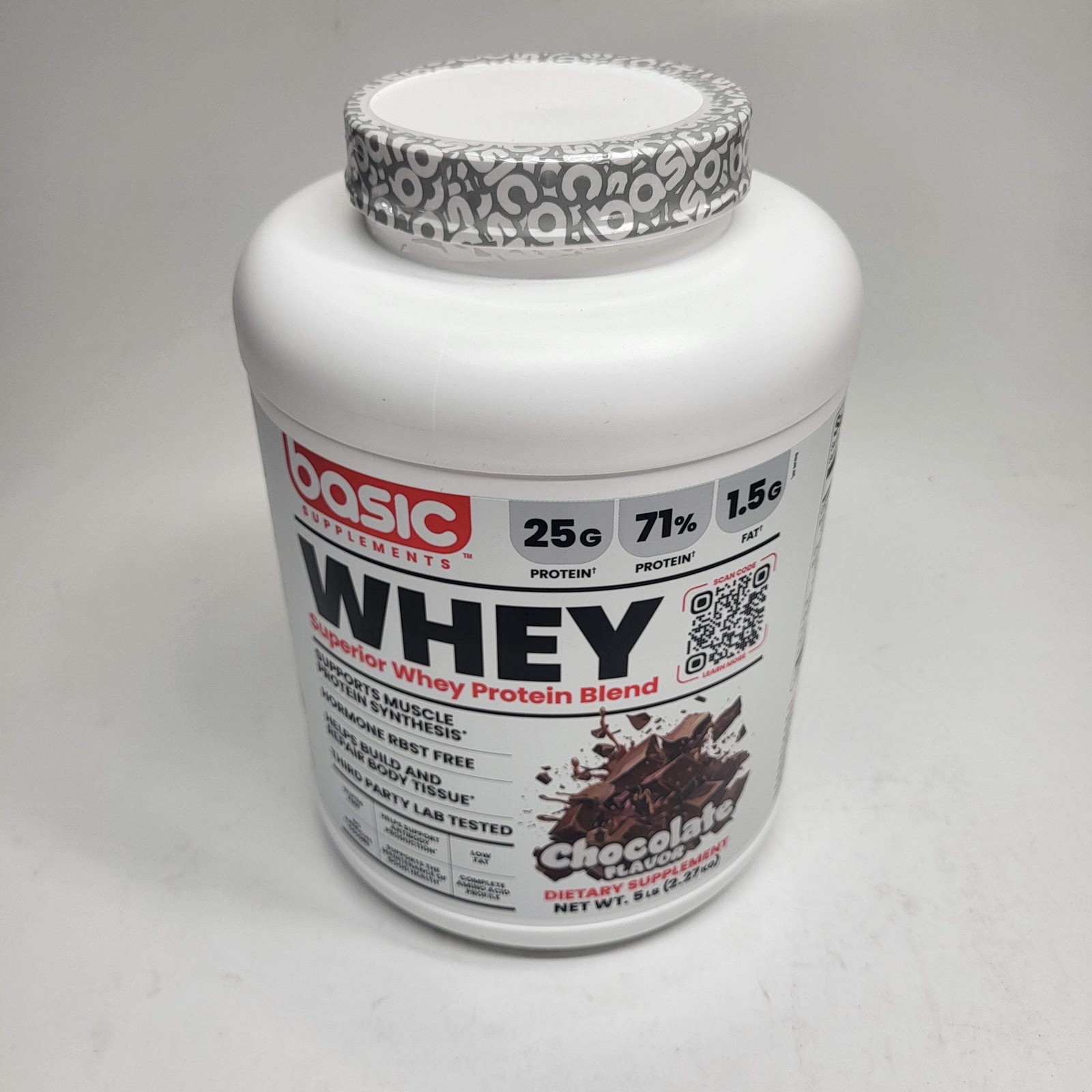BASIC Basic Whey Protein Blend Muscle Building Chocolate 5lbs BB 12/27