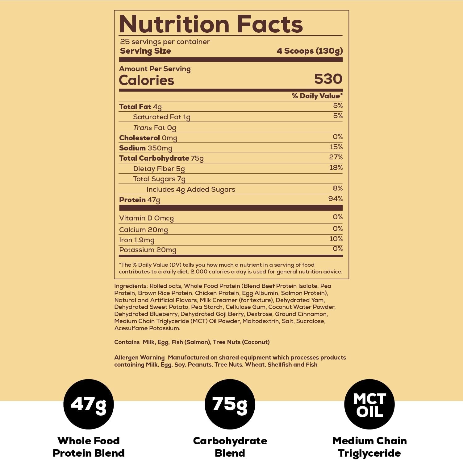 Redcon1 MRE Whole Food Protein WHEY-FREE Meal Replacement 7LB 25 Servings New