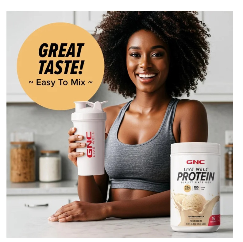 GNC Whey Protein Creamy Vanilla 16 Servings 25g Protein