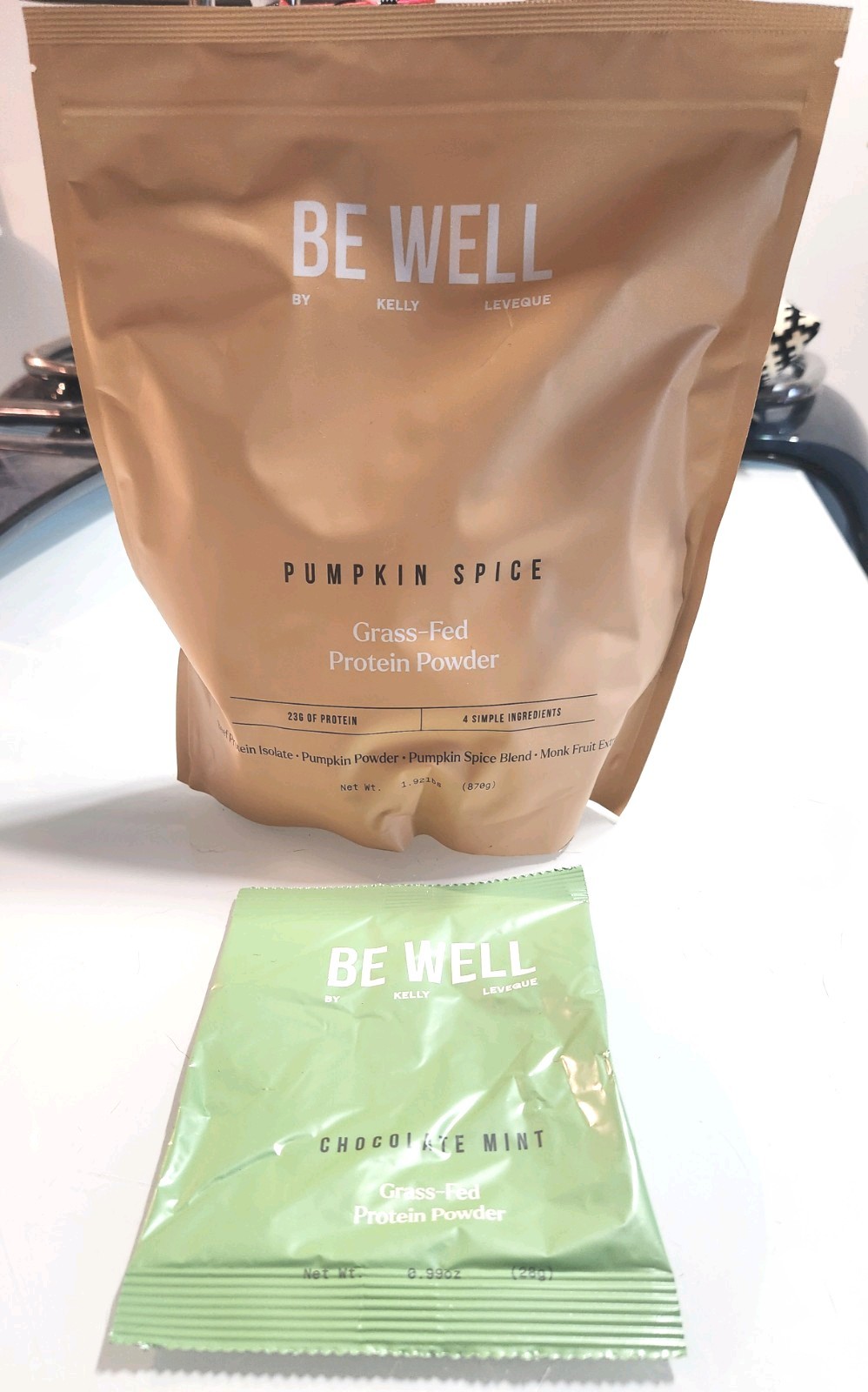 BE WELL Pumpkin Spice Clean Protein Powder 1.92 lb + FREE Choc Mint Sample!