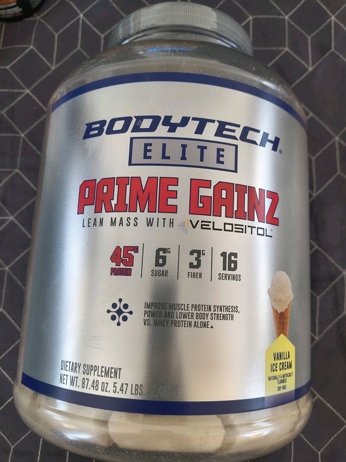 Bodytech Prime Gainz High Protein Weight Gain Powder Vanilla 5.47lb Bb 5/9/26