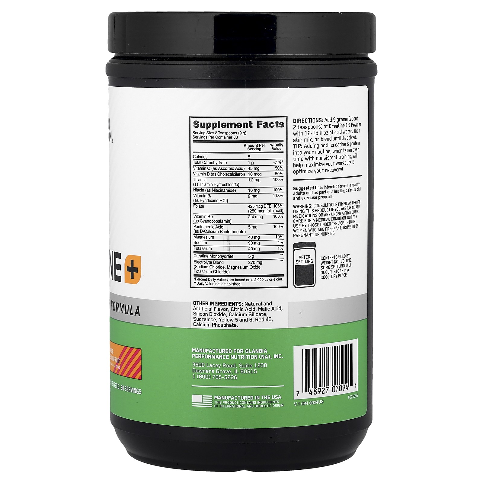 Creatine+, Orange Passionfruit, 1.58 lb (720 g)