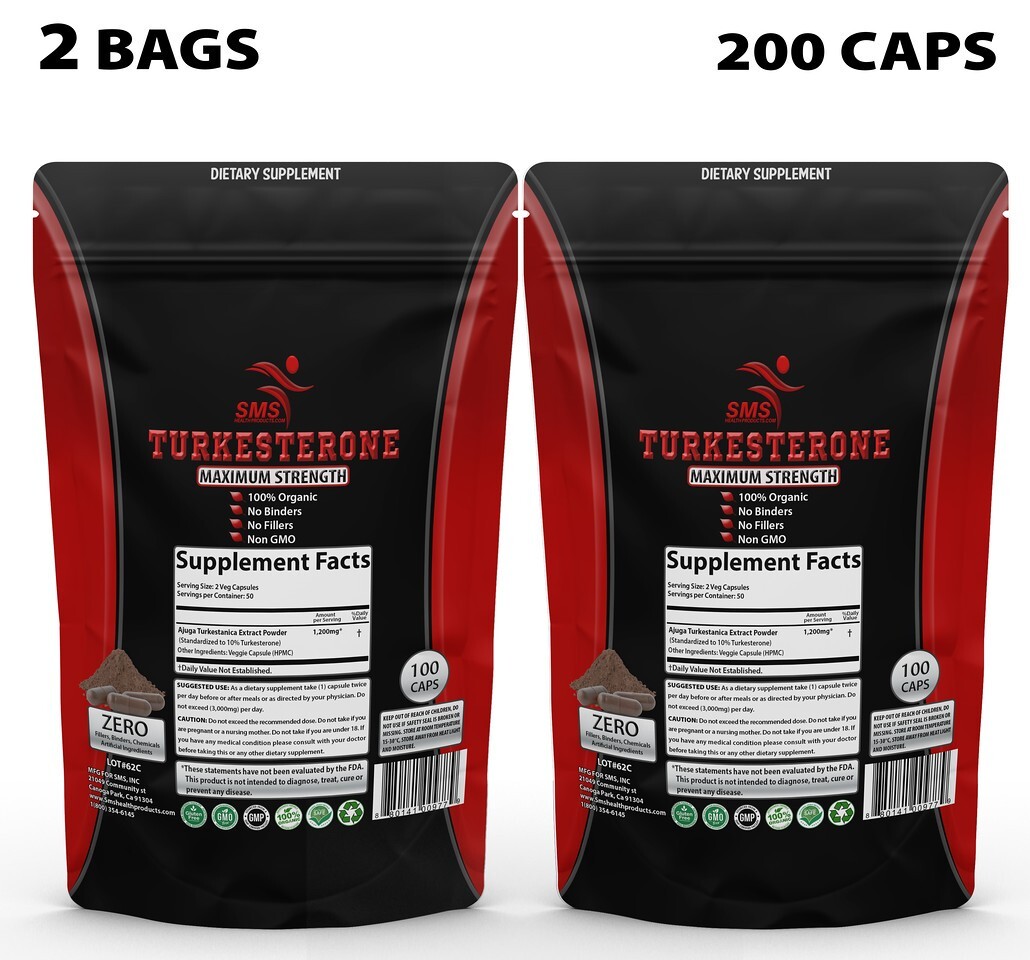 AJUGA TURKESTANICA 10%TURKESTERONE High Potency Extract 200 Capsules