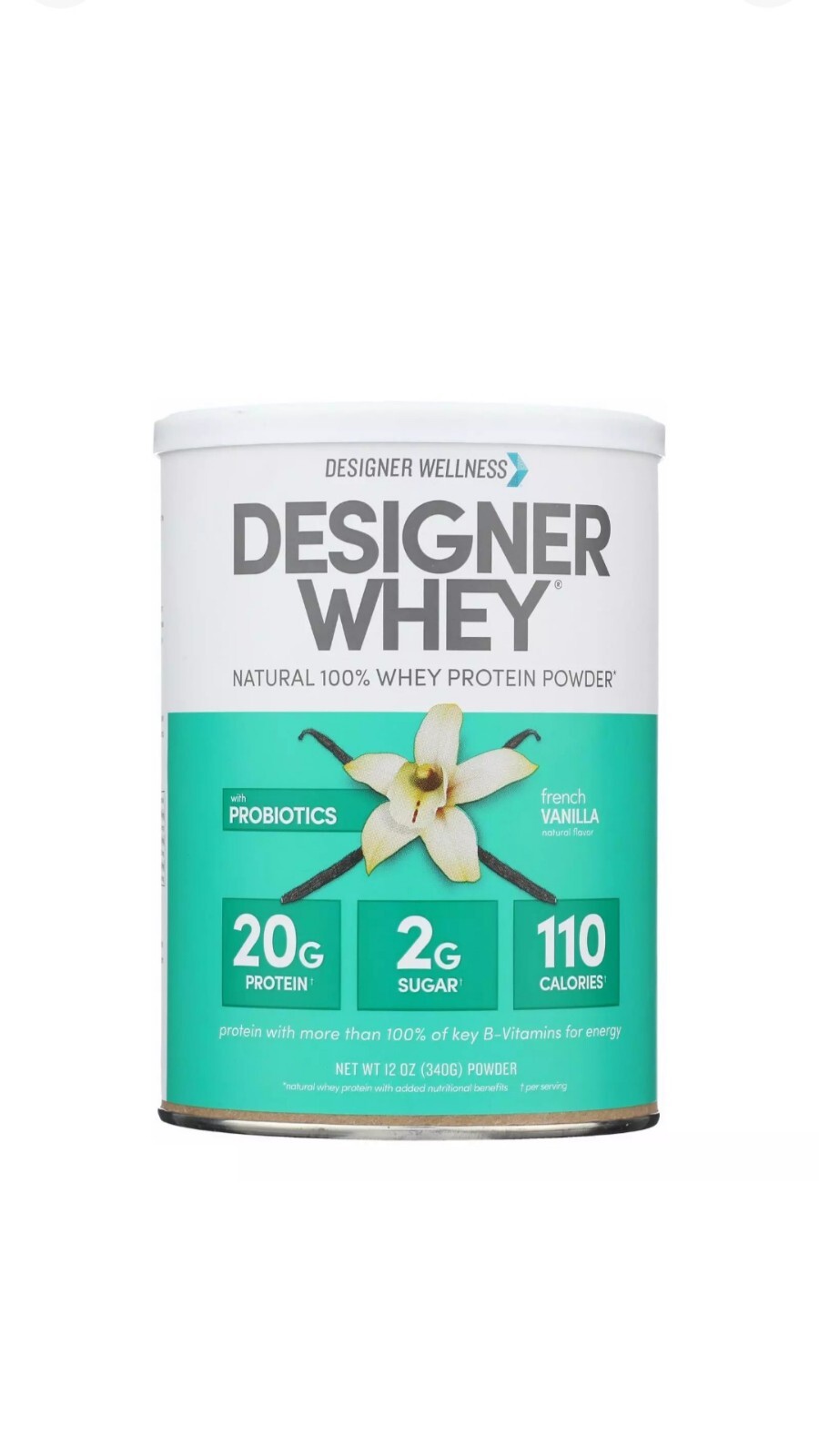 Designer Wellness Designer Whey Natural 100% Whey Protein Powder 12.oz Exp:02/26