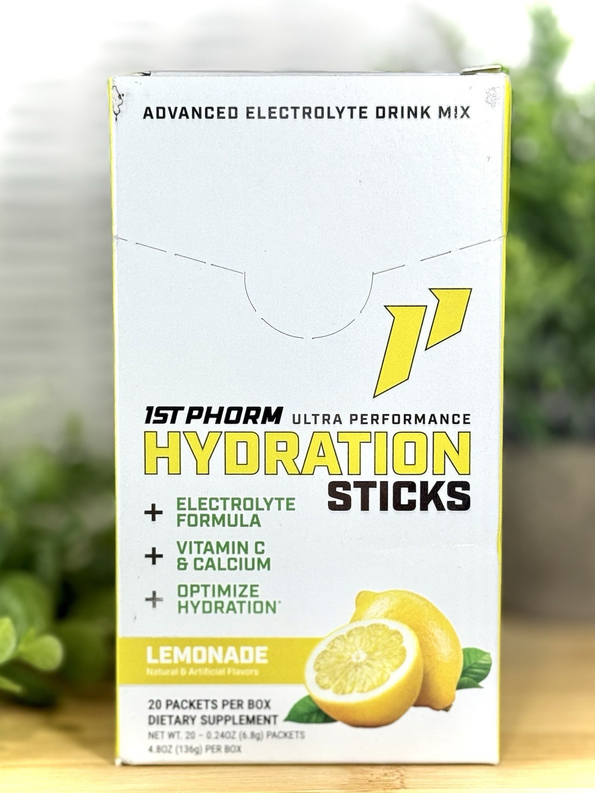 1st Phorm Hydration Sticks Lemonade Electrolyte Drink Mix 20 Pack Box New