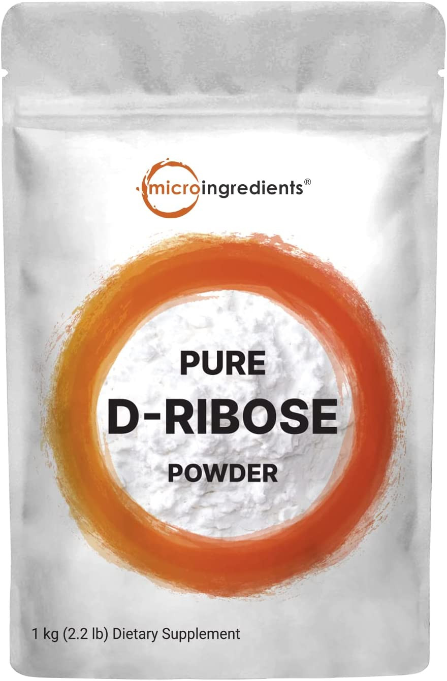 Pure D-Ribose Powder 2.2lb Natural Simple Sugar, Dissolves Clear, Pharmaceutical