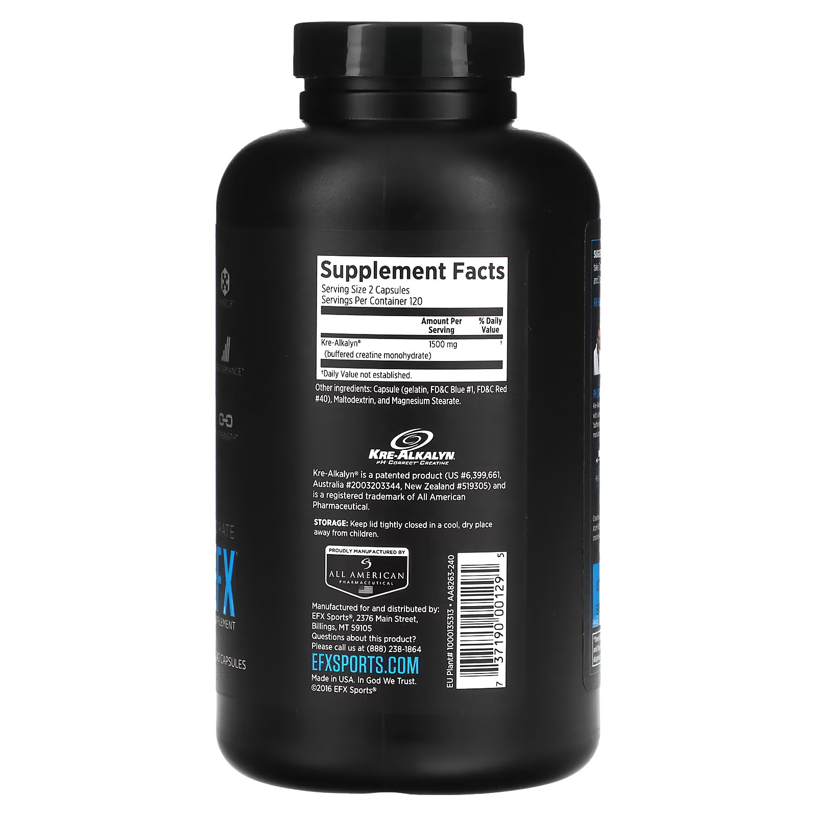 2 X EFX Sports, Kre-Alkalyn EFX, 240 Capsules