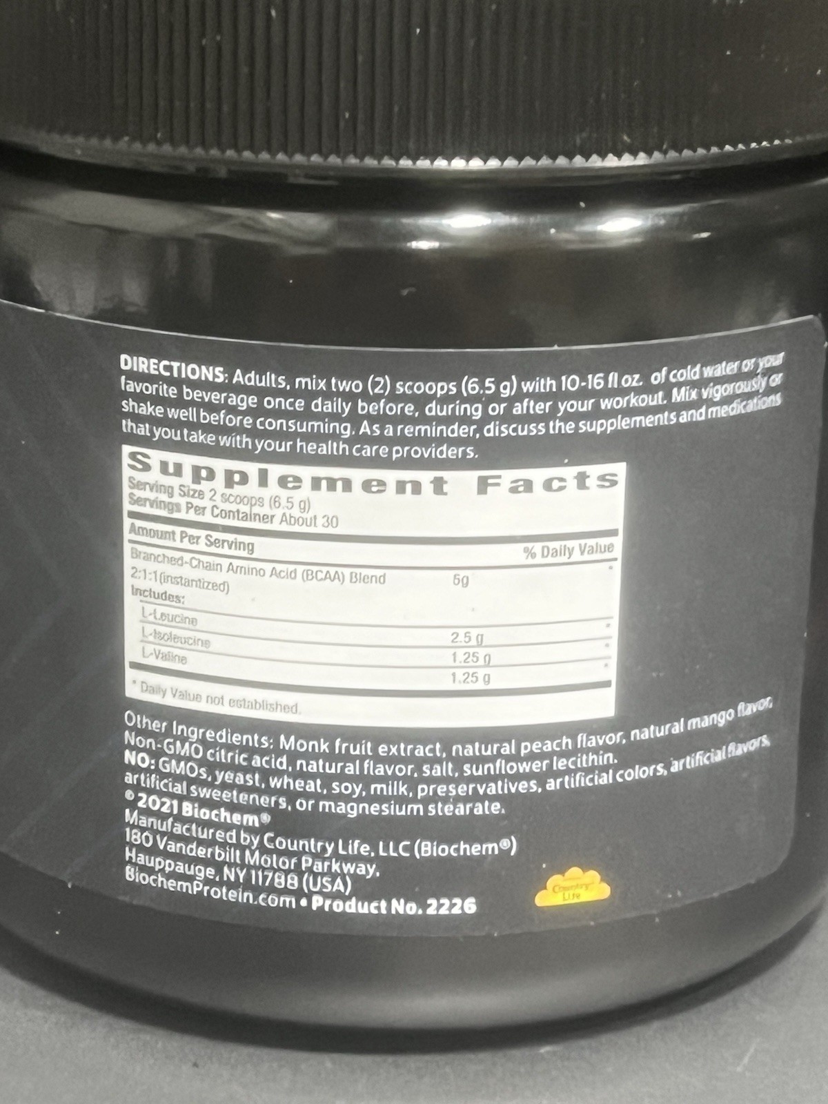 Biochem BCAA support, protein Synthesis and muscle recovery Vegan And Keto 196 G