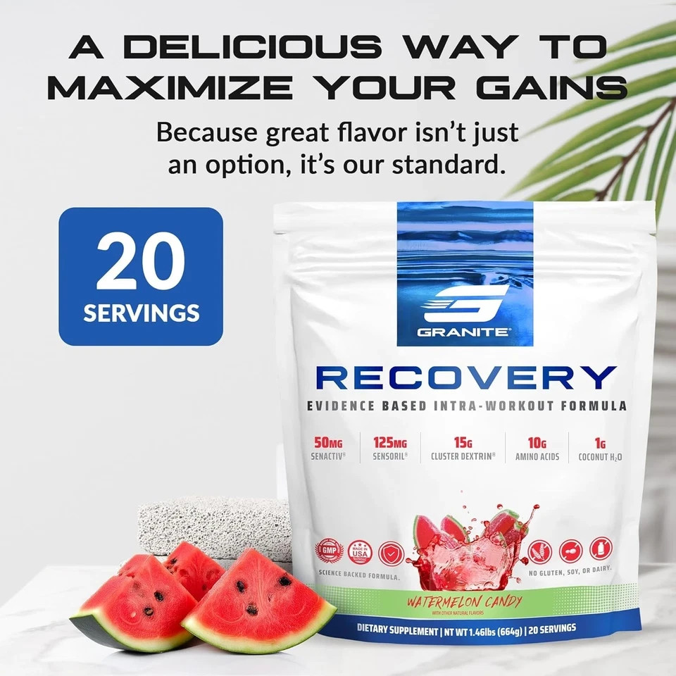 Granite Nutrition Recovery – Premium Intra-Workout 20 Servings (Pack of 1)