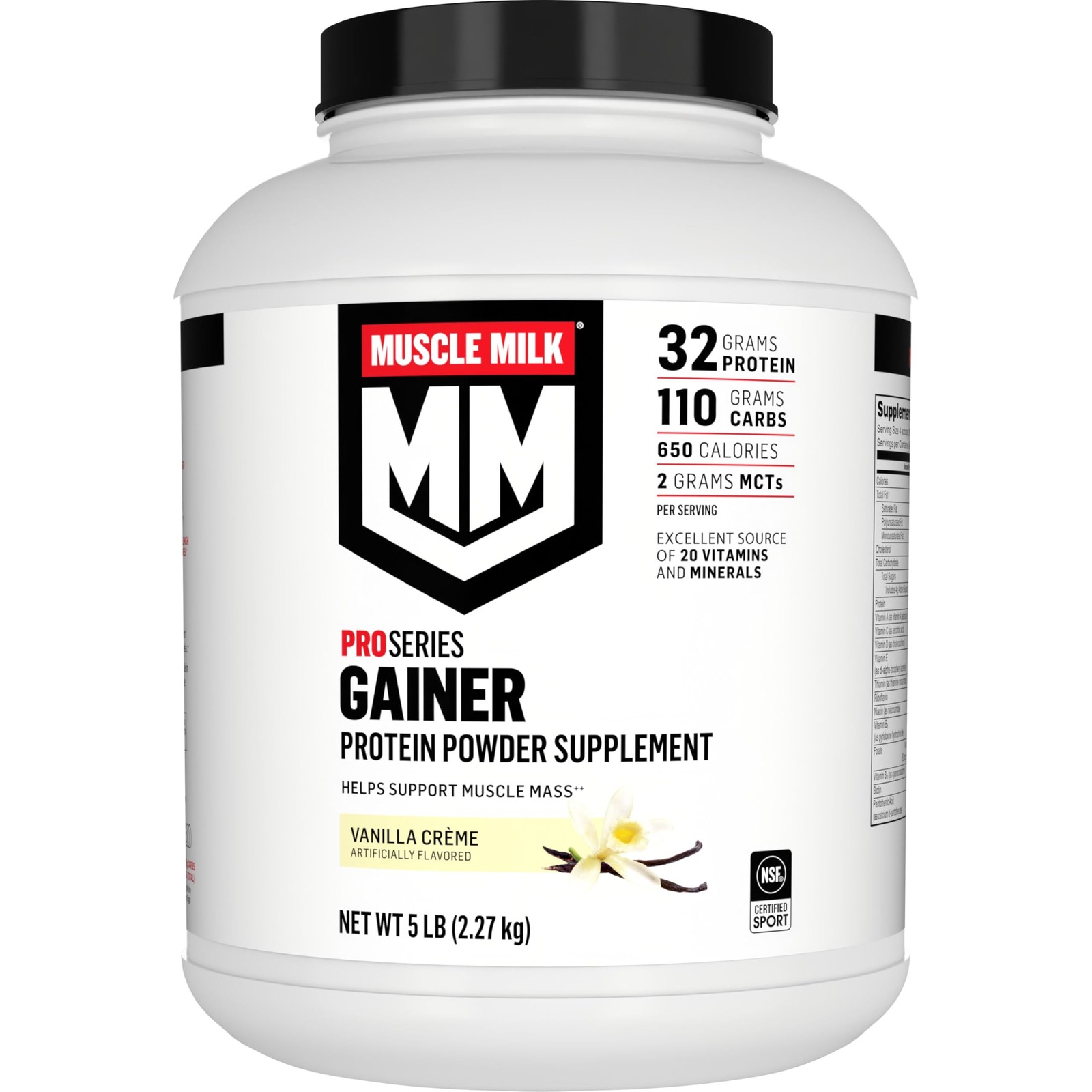 Muscle Milk Gainer Protein Powder Vanilla Creme 32G Protein 5 Pound 56914