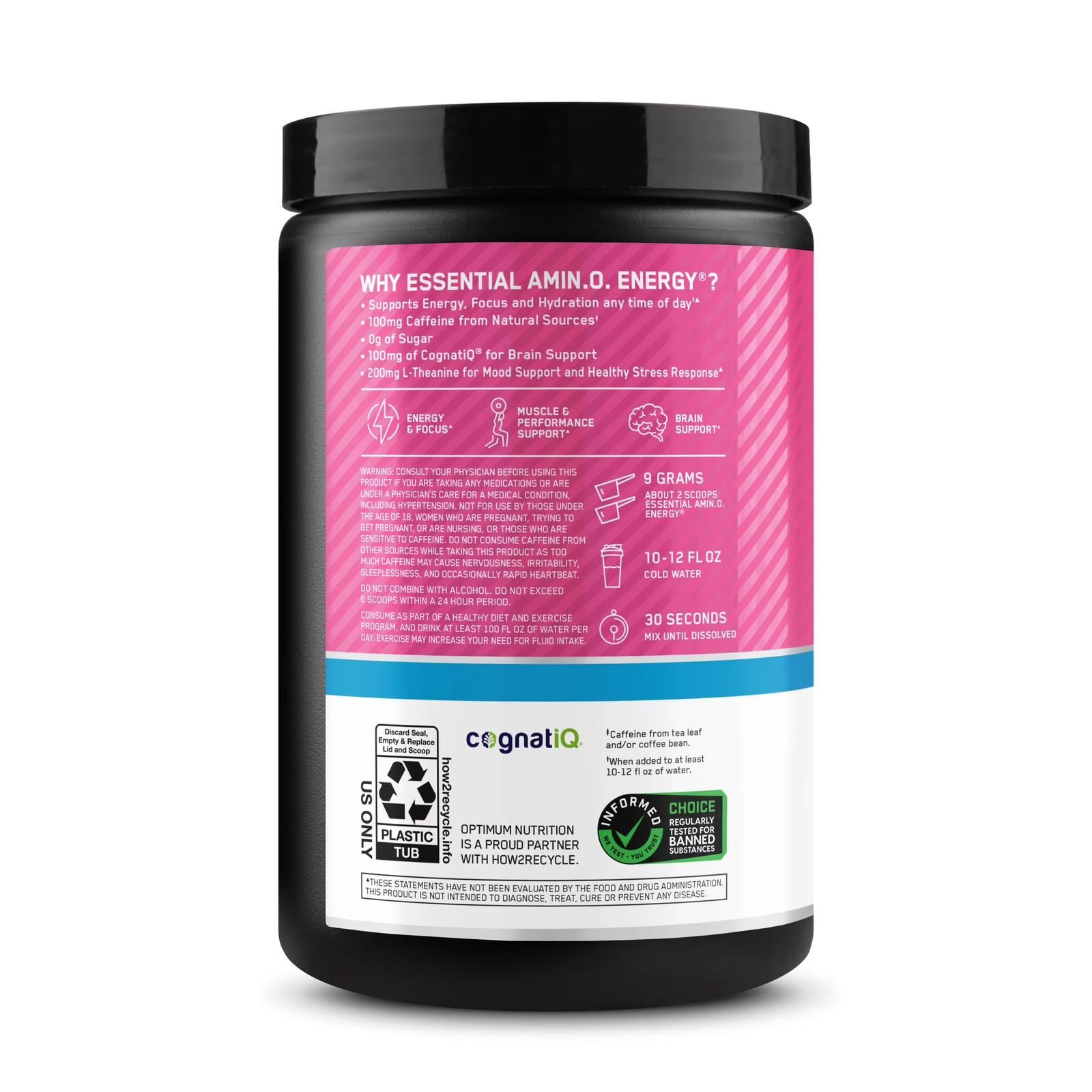 Essential Amino Energy Hydration plus Focus Powder, Watermelon Splash, 30 Servin