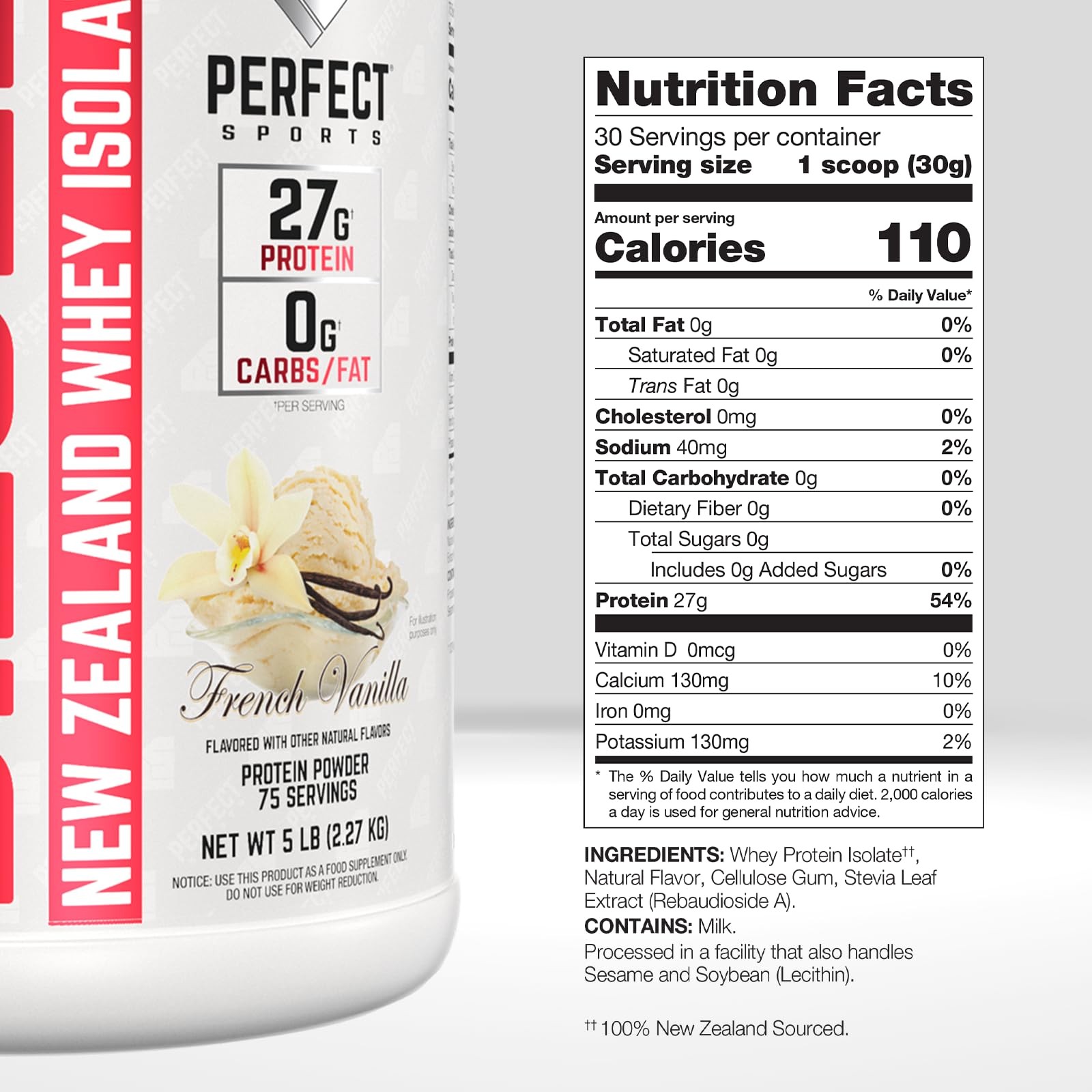 PERFECT SPORTS Diesel 100% New Zealand Whey Protein Isolate | Stevia Sweetene…