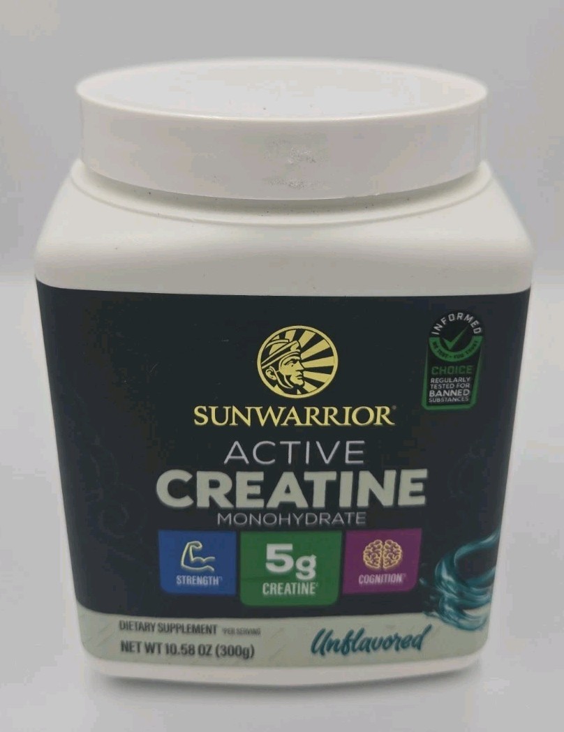 Sunwarrior Active Creatine Monohydrate Powder Unflavored 10.58 oz EXP 08/27