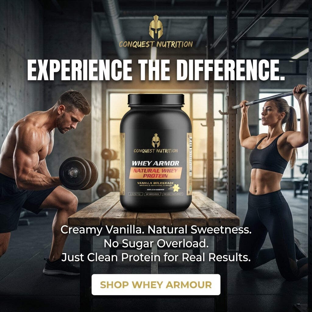 Conquest Whey Armour Natural Protein Vanilla Milkshake 2lb Stevia Protein Powder