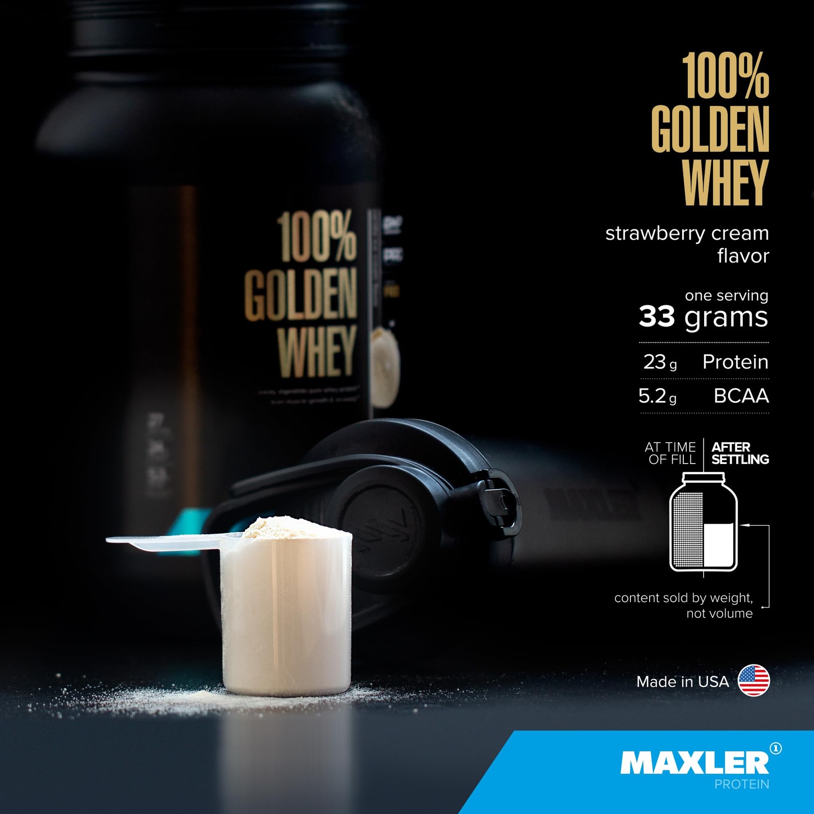 Maxler 100% Golden Whey Protein – 23g of Protein per Serving – Whey Protein P…