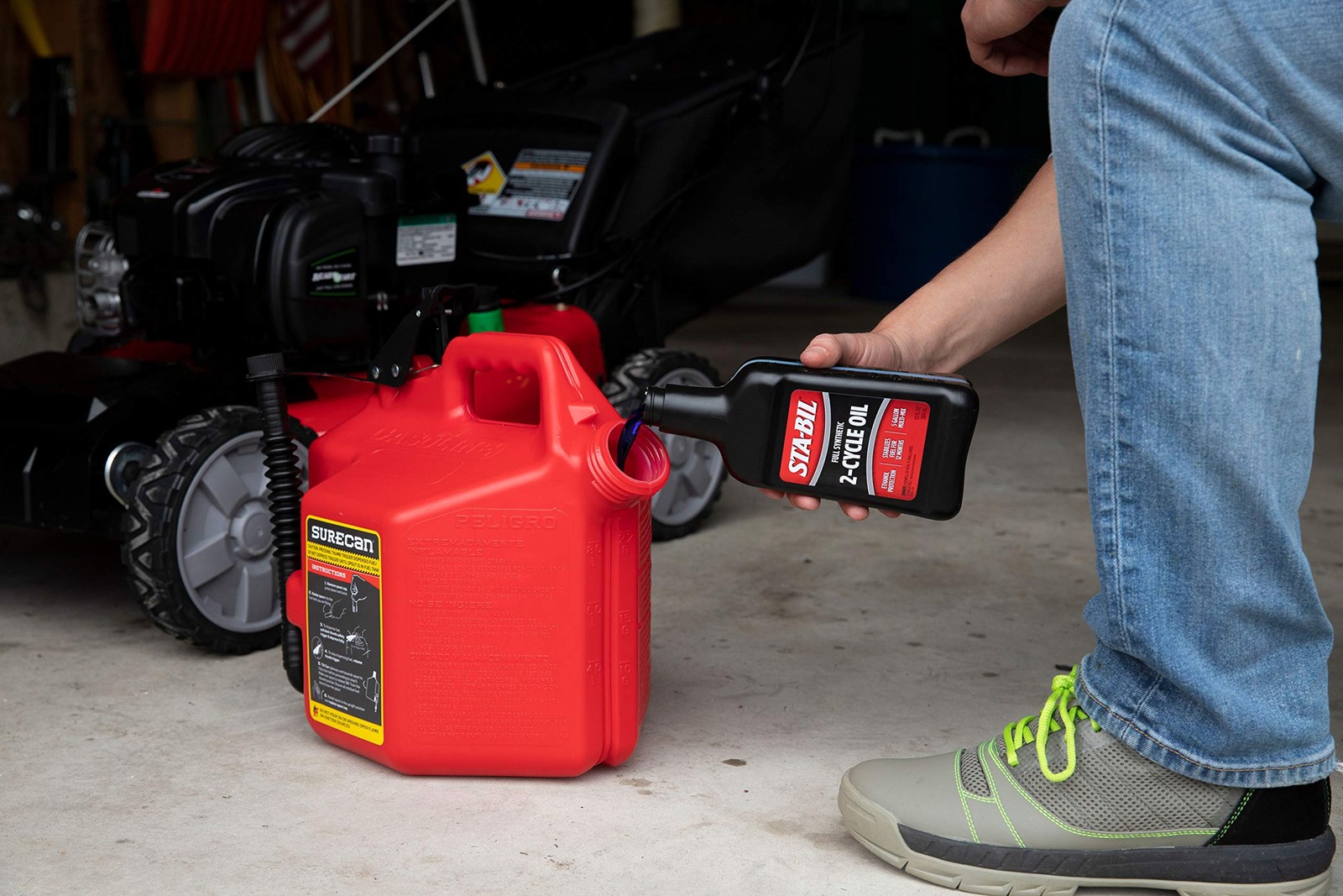 STABIL Full Synthetic 2Cycle Oil With Fuel Stabilizer 5 Gallon Mix 501 And…