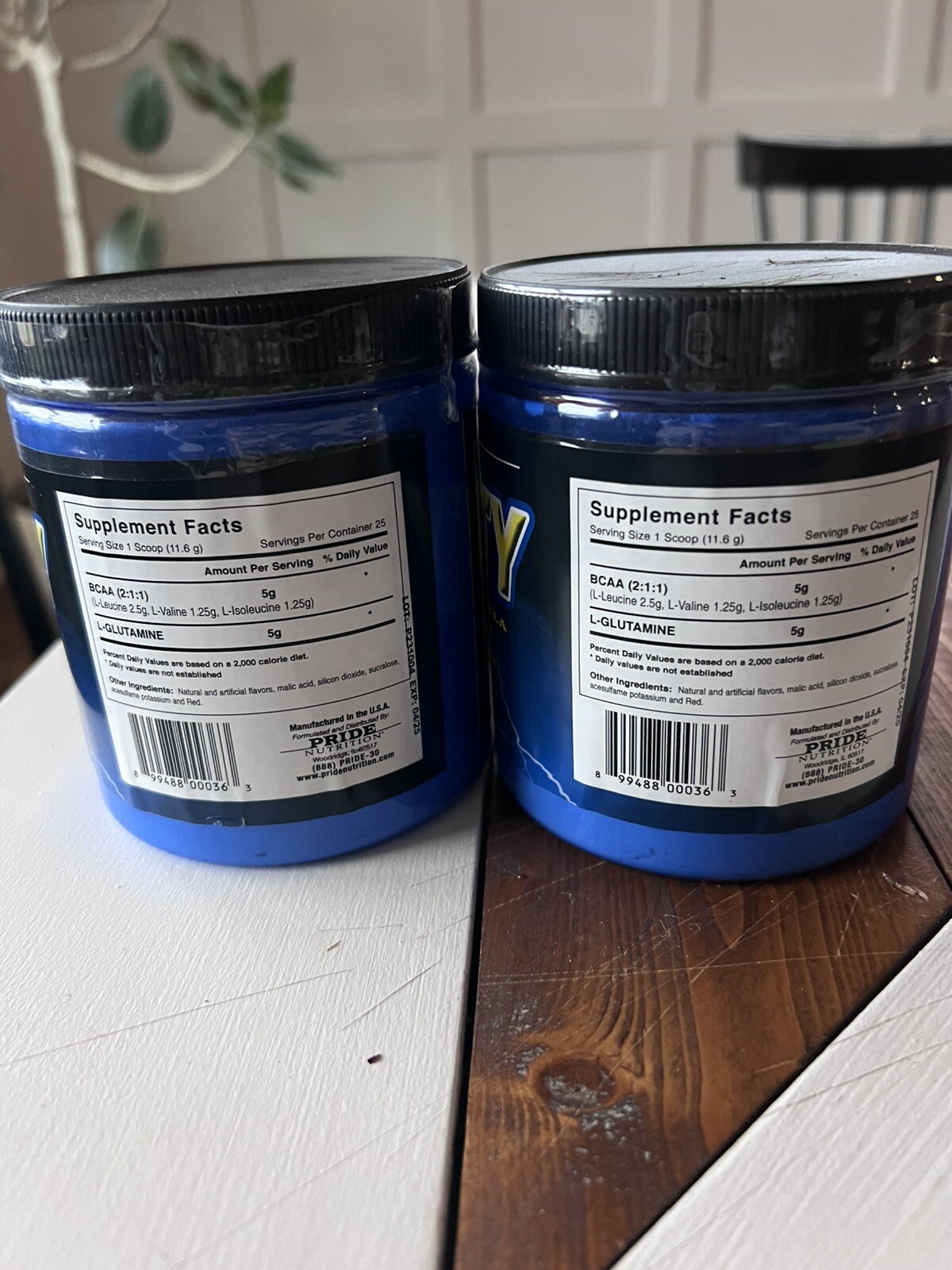 2 Containers Of BCAA and Glutamine Recovery Powder