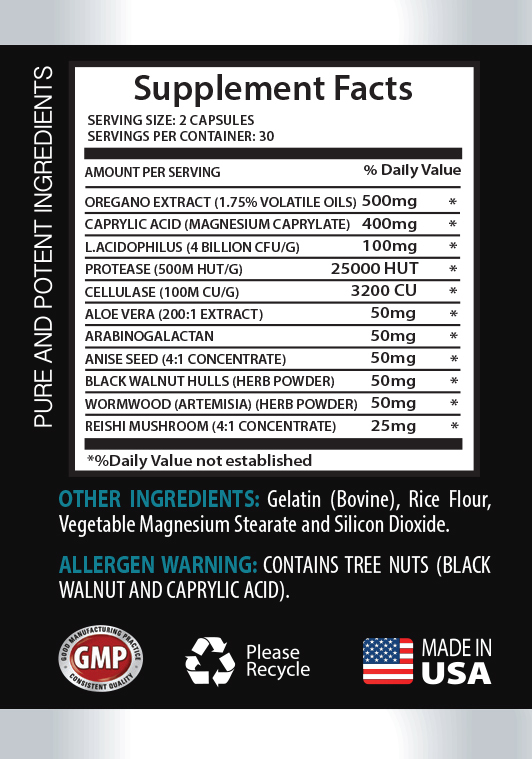 Oregano oil organic – CANDIDA AWAY COMPLEX 1275 mg – immune support daily -1Bot