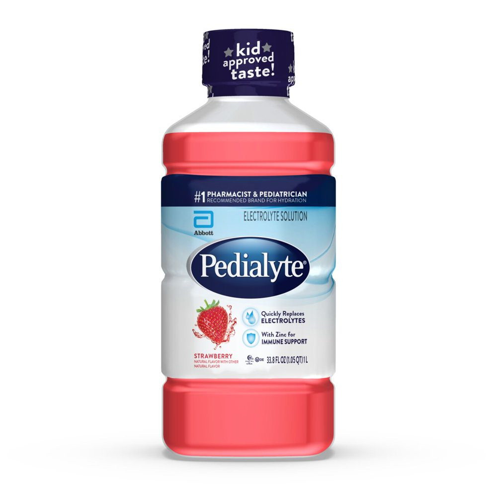 Pedialyte Electrolyte Solution Strawberry Hydration Drink 1 Liter