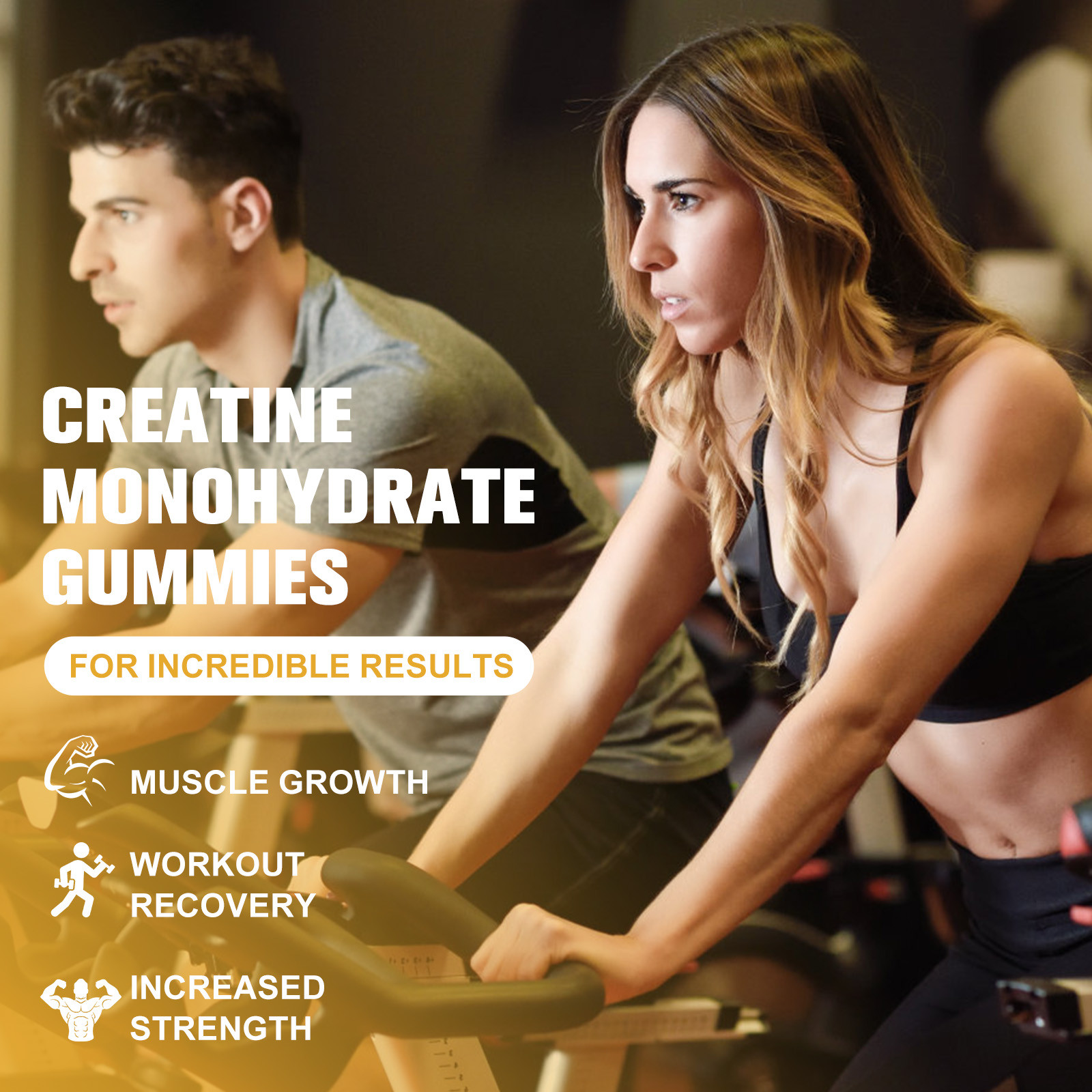 180 Pills Creatine Monohydrate Gummies Improve Performance and Strength