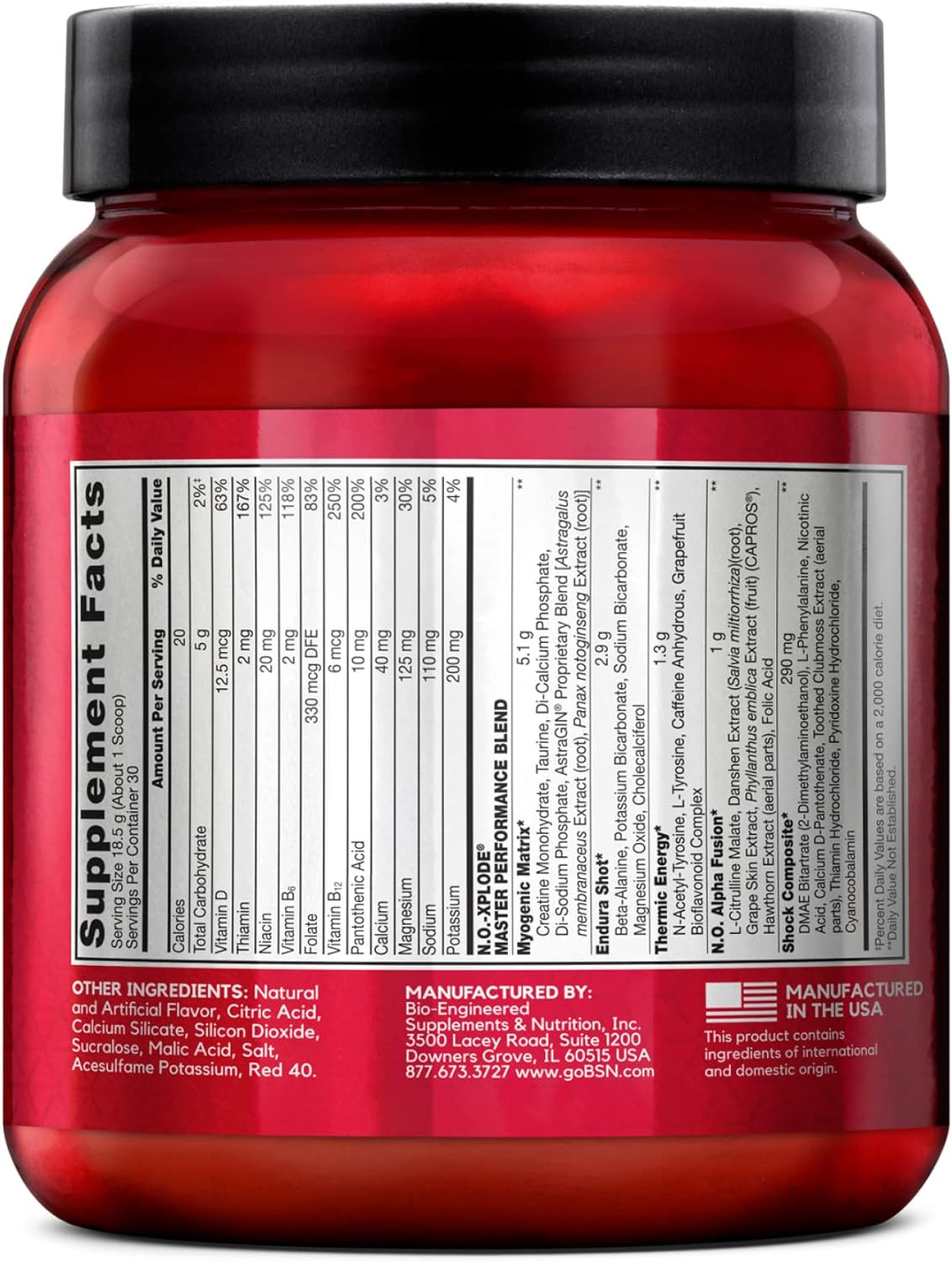 N.O.-XPLODE Pre Workout Powder, Energy Supplement for Men and Women with Creatin