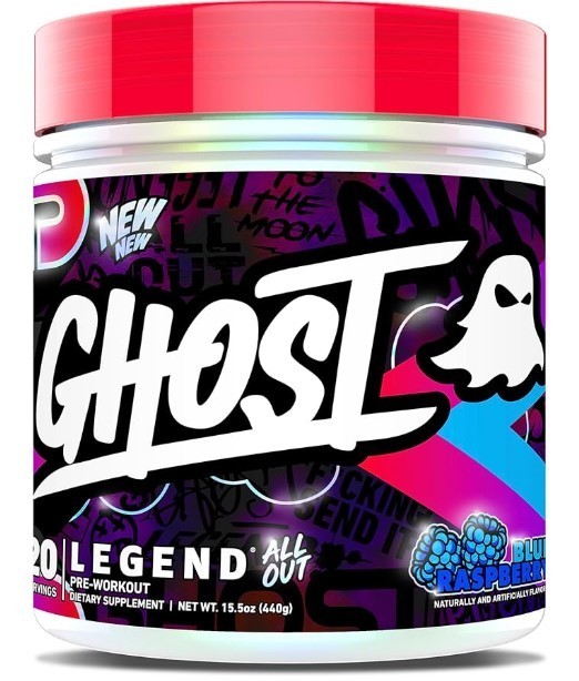 Ghost Legend All Out Pre-Workout, Blue Raspberry, 15.5 oz (440 g)