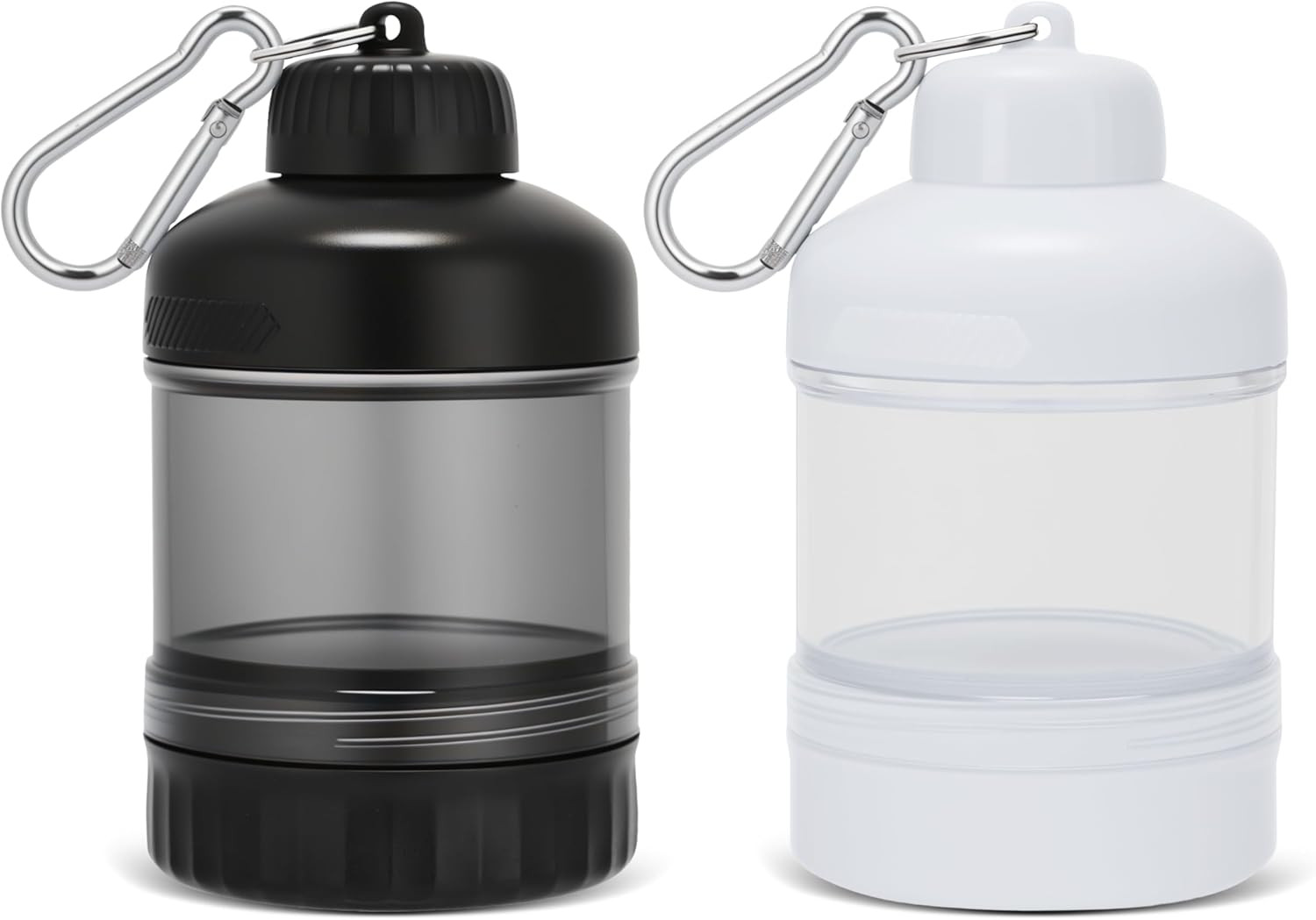 2 Pack Protein Powder Container to Go with Keychain & Keyring, Large Capacity, C
