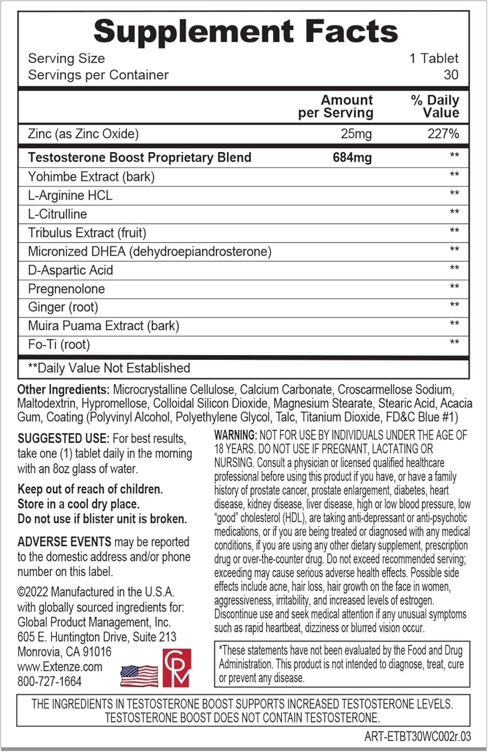 Revitalize Manhood with Testosterone Boost – 30ct Extended Release Tablets
