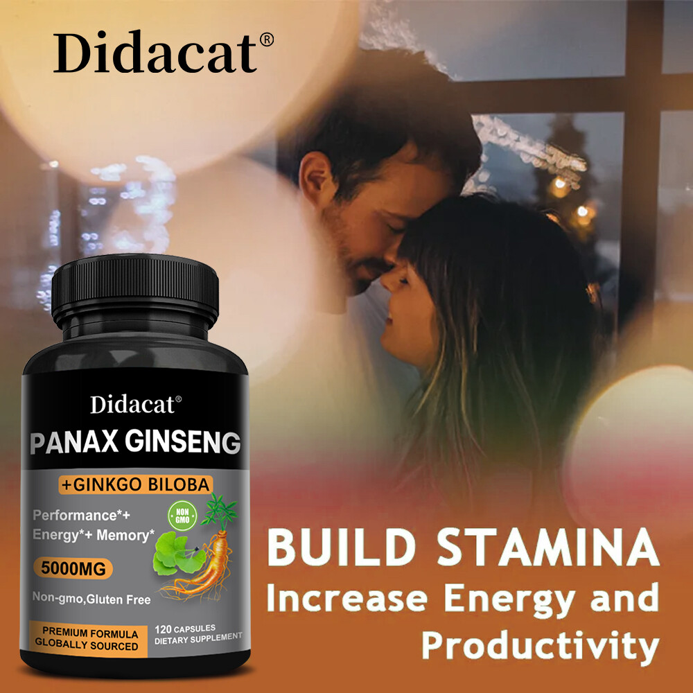 Ginseng + Ginkgo for Brain Function, Blood Circulation,Performance Energy Memory