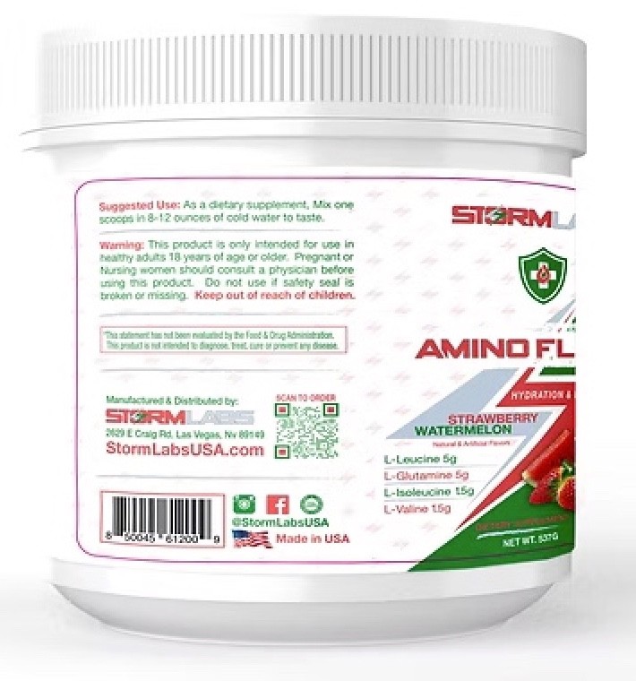 Storm Labs – Amino Flood EAAs – Strawberry Watermelon – (30 Servings)