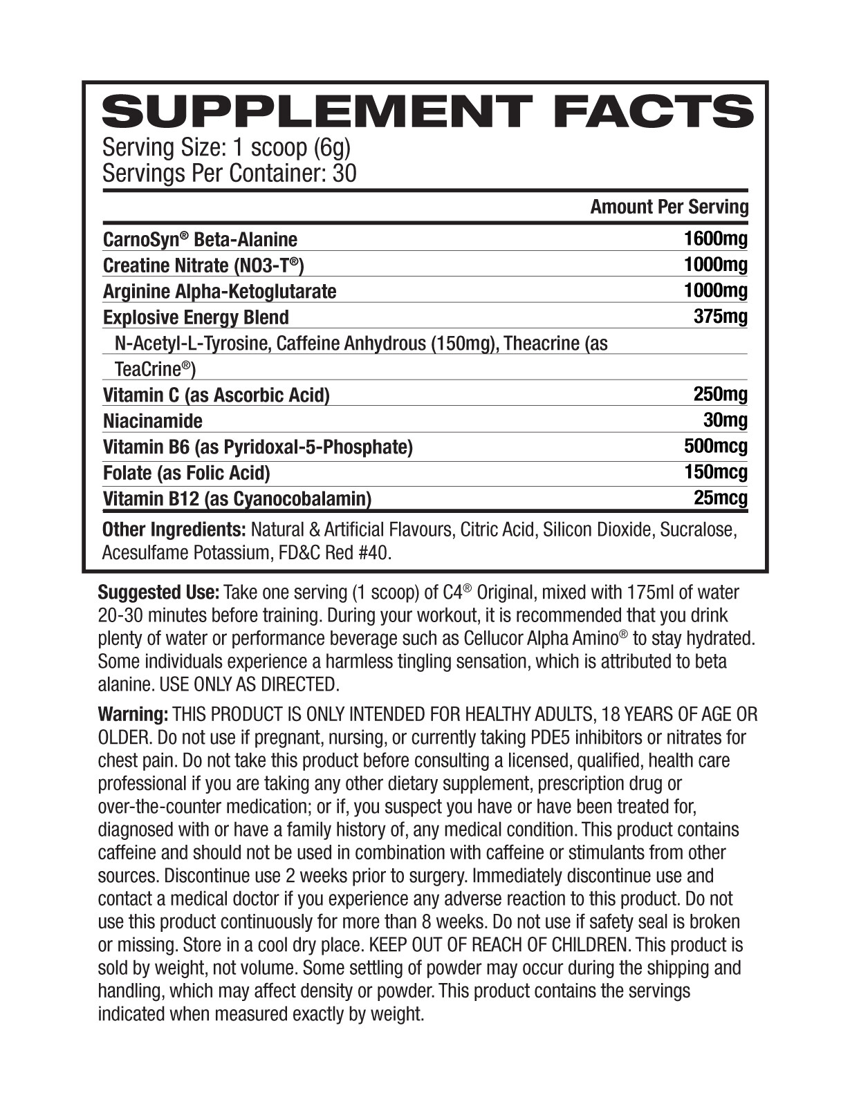 Cellucor C4 Original Pre Workout Powder – 30 Servings – JUICY CANDY BURST