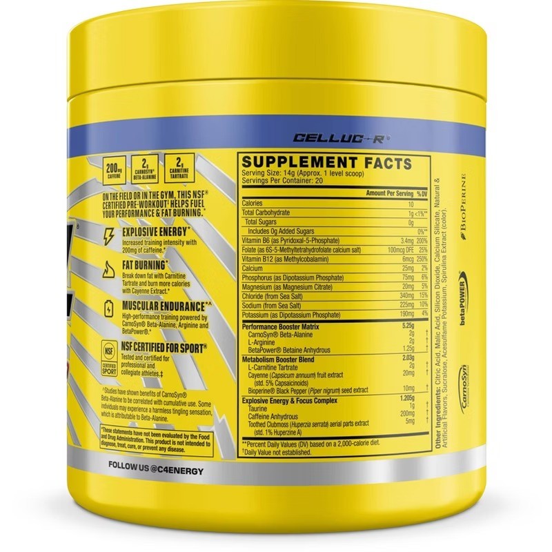Sport Ripped Pre-Workout Powder – Arctic Snow Cone – 20 Servings