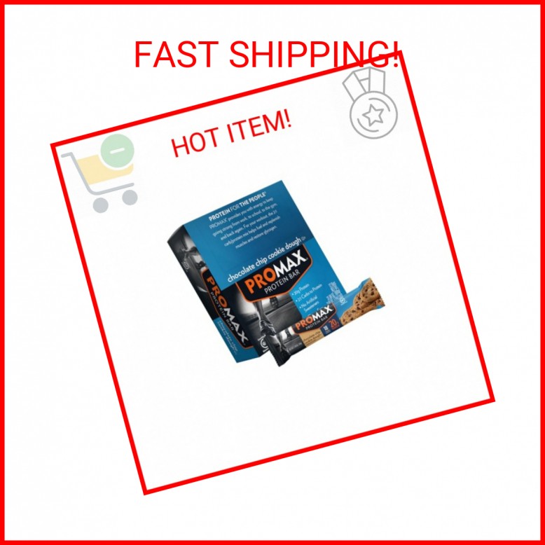 Promax Protein Bar, Chocolate Chip Cookie Dough, 20g High Protein, Gluten Free,
