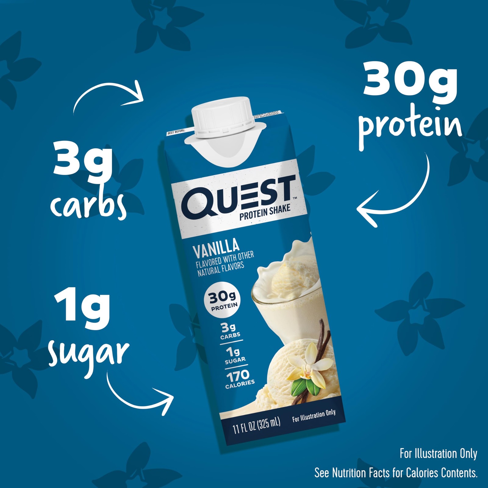 Quest Nutrition Ready to Drink Vanilla Protein 132 Fl Oz (Pack of 1), cream