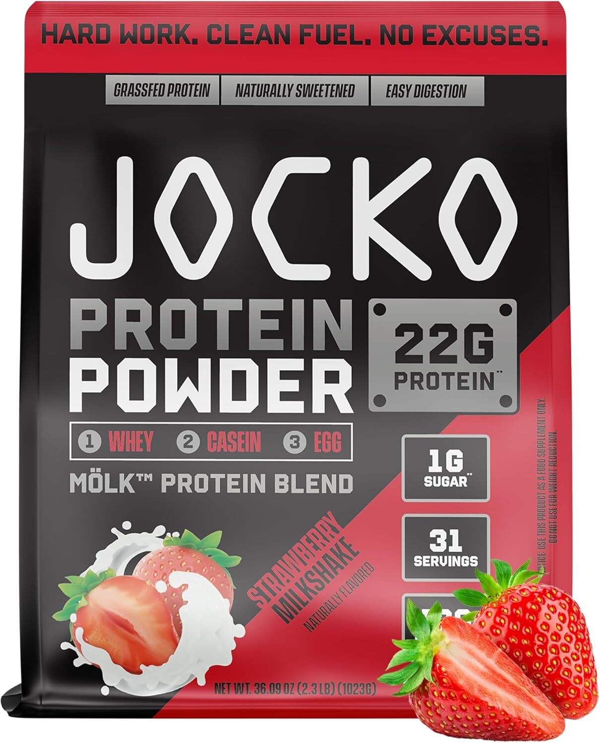 Jocko MOLK Whey Casein Protein Blend Powder 22g Protein 2lb Tubs Pick Flavor New