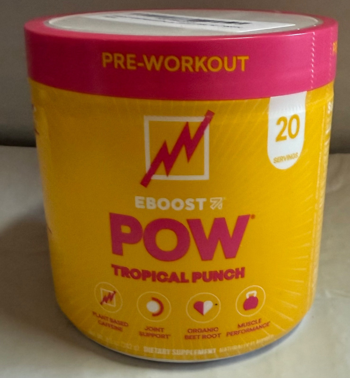 EBOOST POW Natural Pre Workout Powder – 20 Servings – Tropical Punch