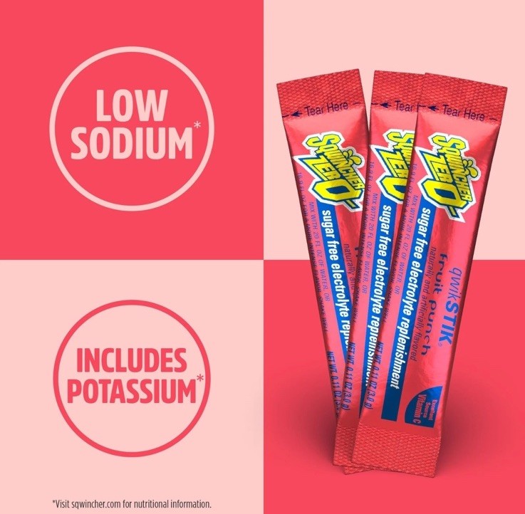 Lot Of 5 Sqwincher ZERO Qwik Stik – Fruit Punch Sugar Free 50 =250 Pack New